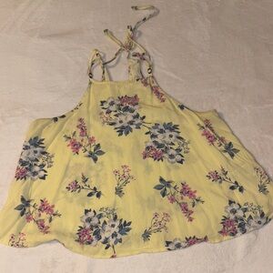 Yellow Sleeveless Camisole with Tie Back